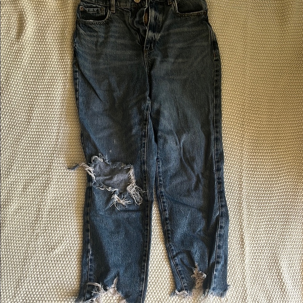 Distressed Blue Jeans